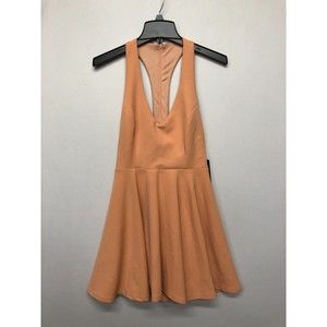 NWT Lulus Women Lawson Peach Skater Dress Size Medium Polyester Blend M117 -24